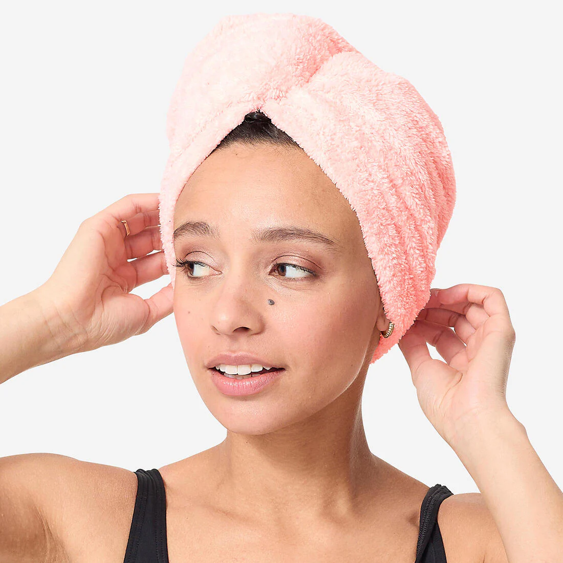 Toalla de microfibra para el cabello rosado - Image 3