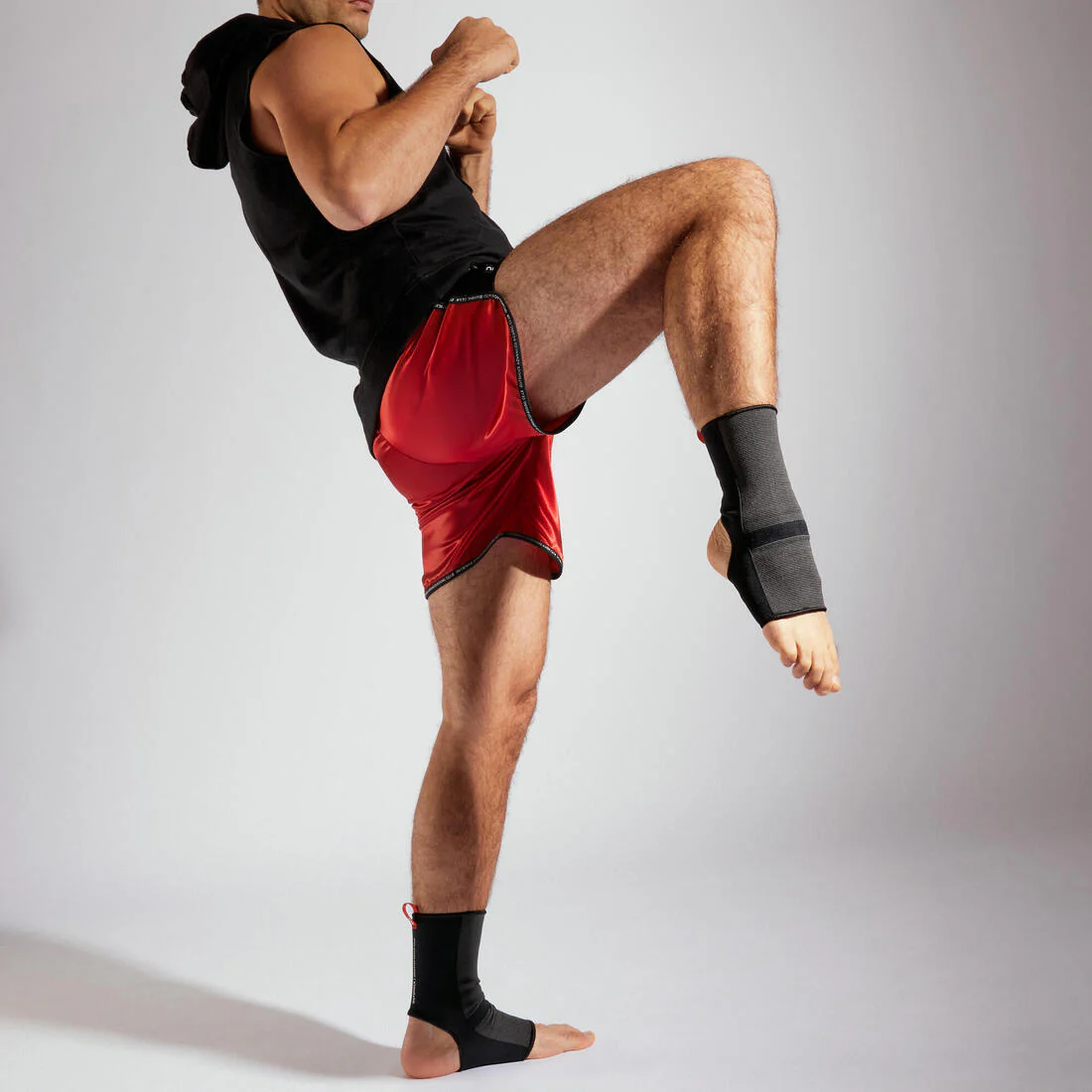 TOBILLERA PARA MUAY THAI ADULTO NEGRO/ROJO - Image 4