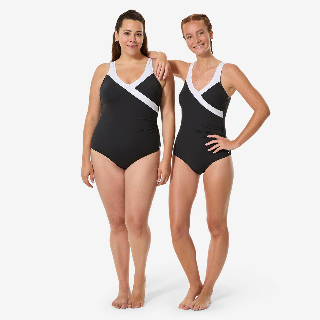 TRAJE DE BAÑO AQUAGYM MUJER CLARIS NEGRO BLANCO - Image 2
