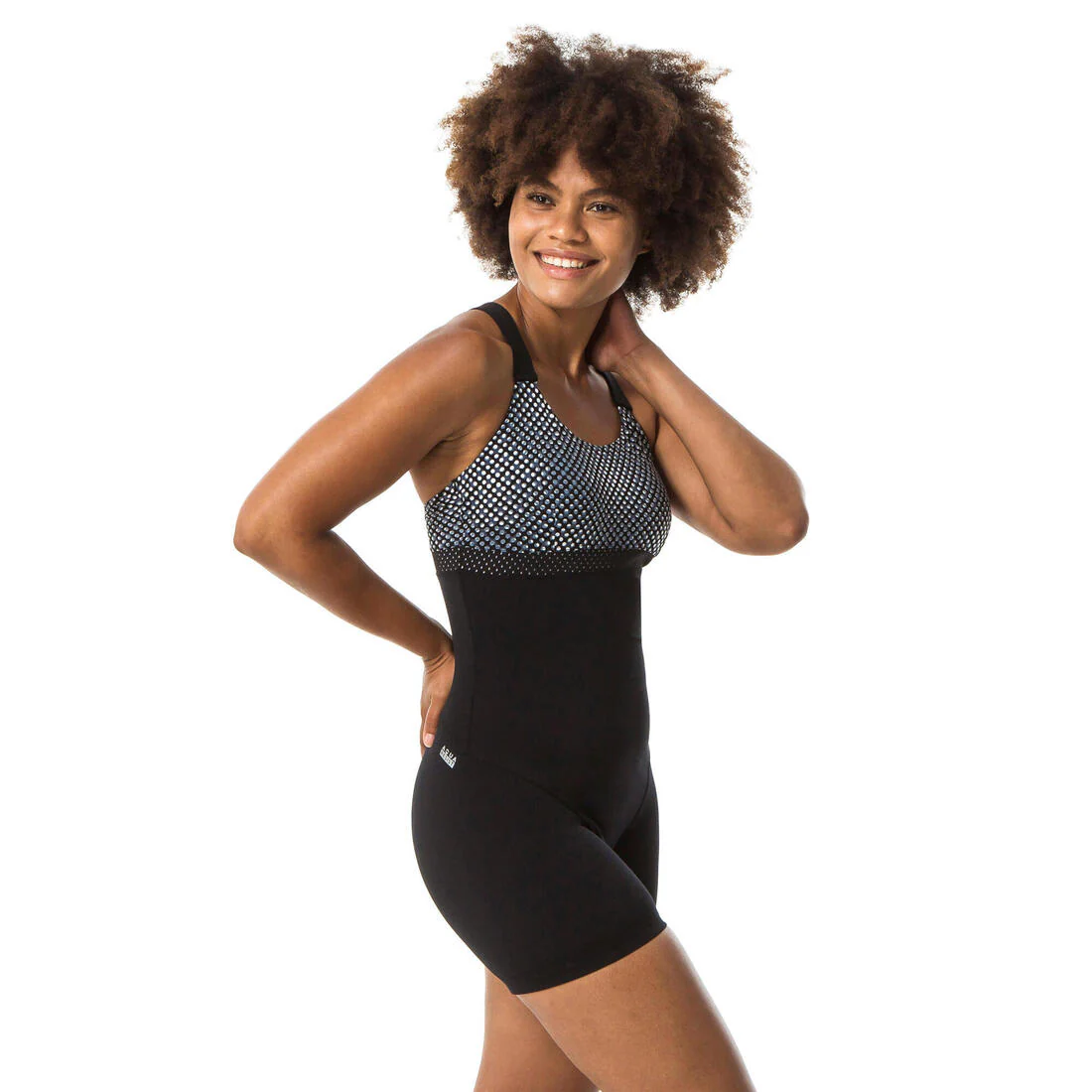 Traje de baño aquagym mujer negro gris - Elea Bul - Image 3