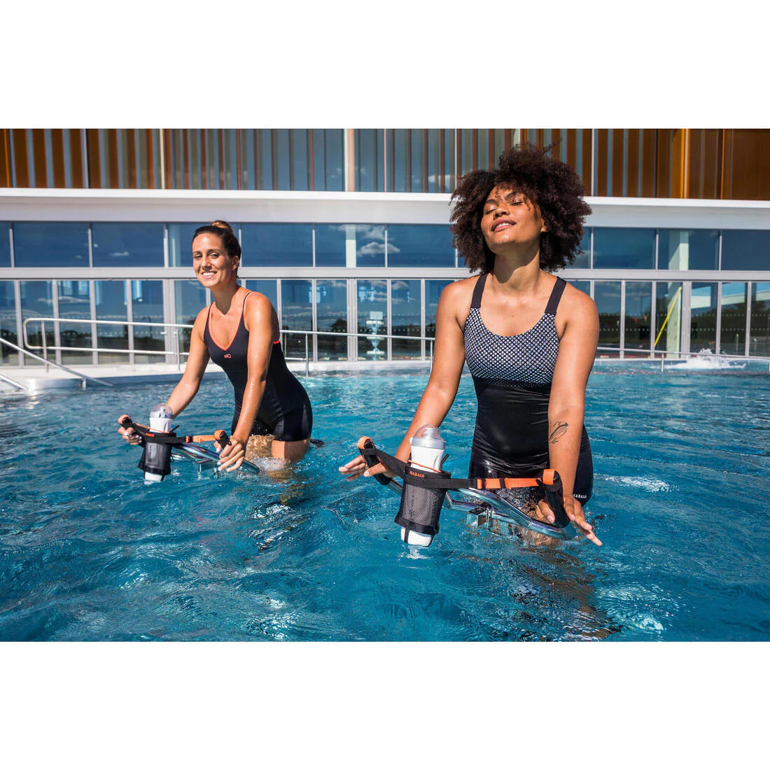 Traje de baño aquagym mujer negro gris - Elea Bul - Image 7