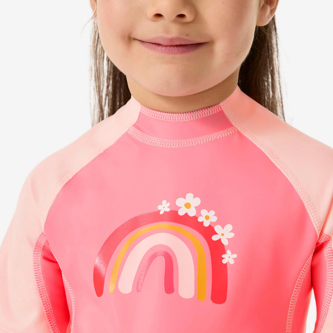 Traje de baño bebé filtro uv rosado arco iris - Image 4