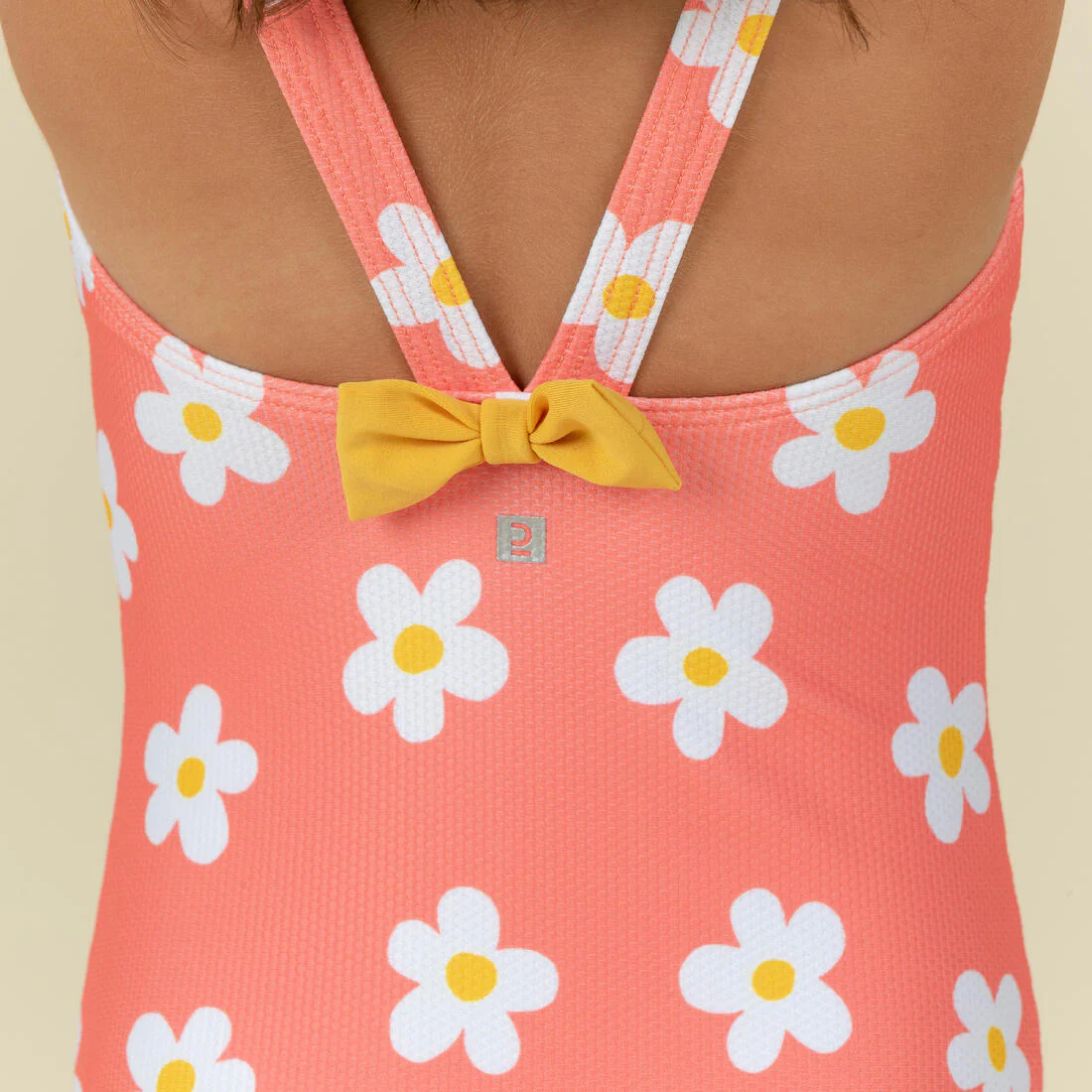 Traje de baño bebé rosado blanco floreado 1 pieza - Image 9