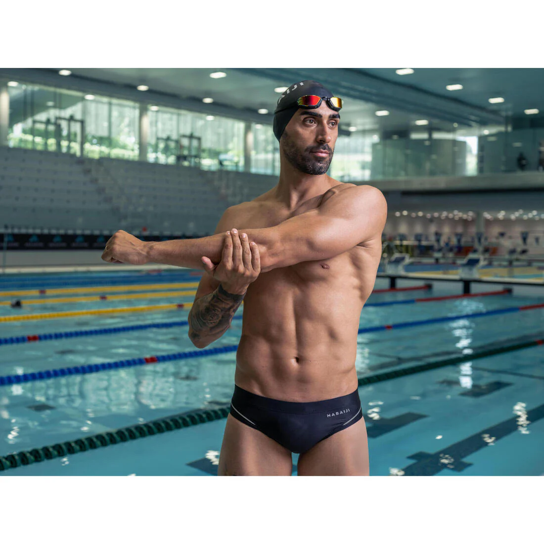Traje de baño deportivo hombre slip negro - Bfast900 - Image 5