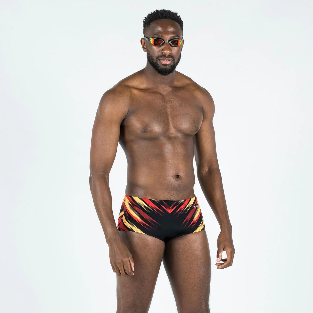 Traje de baño deportivo hombre slip negro naranjo - Blast900 - Image 2