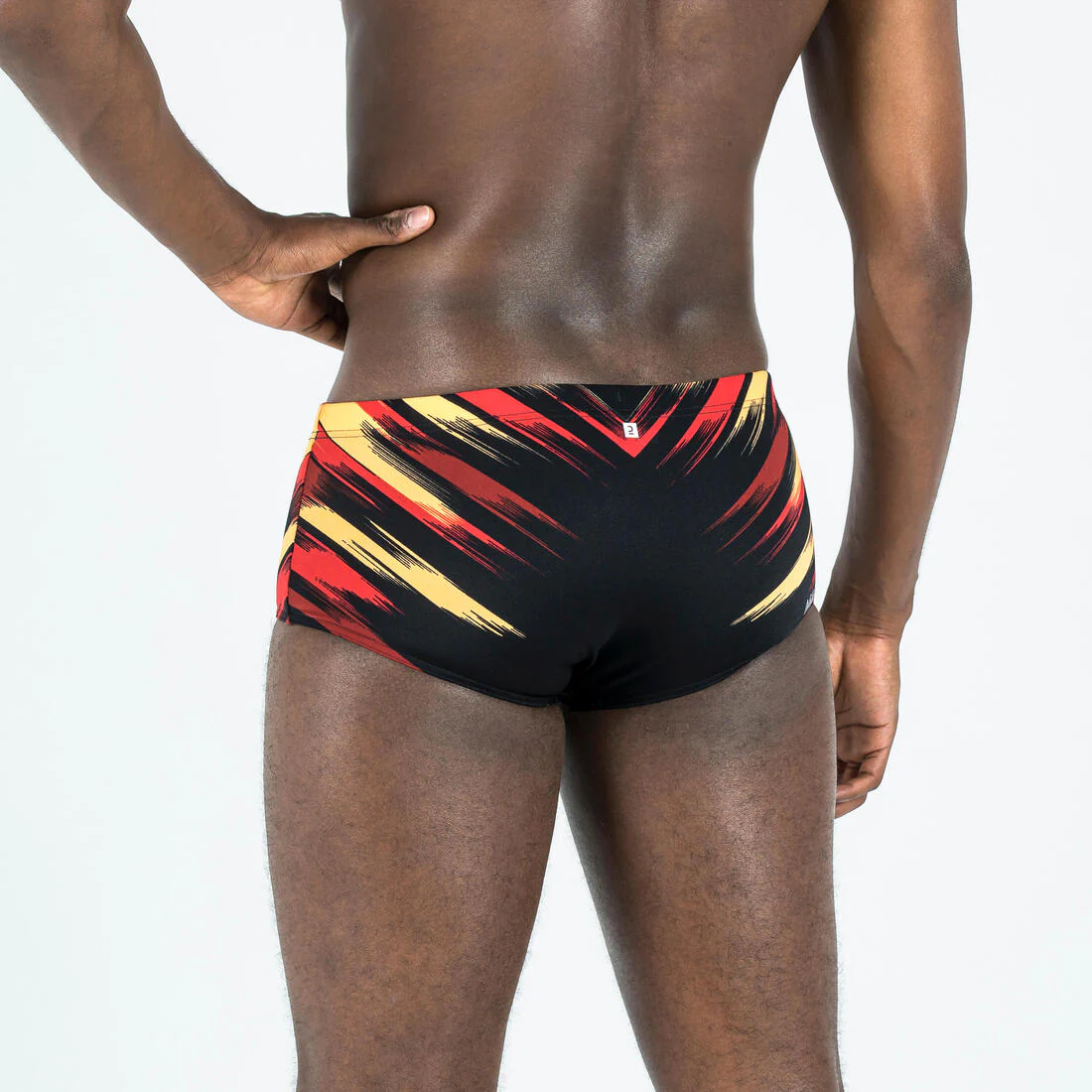 Traje de baño deportivo hombre slip negro naranjo - Blast900 - Image 3
