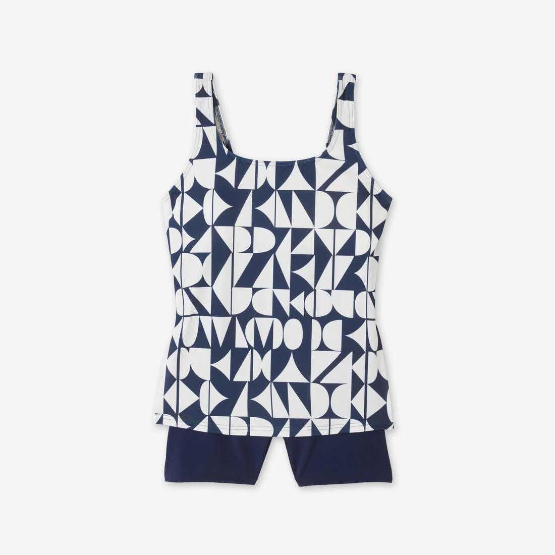 Traje de baño deportivo mujer azul blanco tankini - Shorty Heva Leo - Image 13