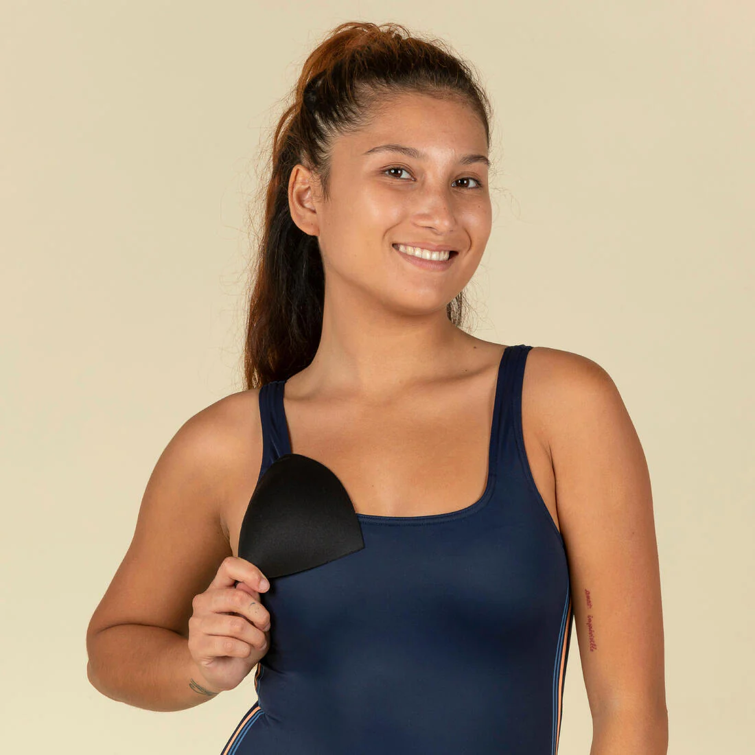 Traje de baño deportivo mujer azul - Heva Joy con falda - Image 4