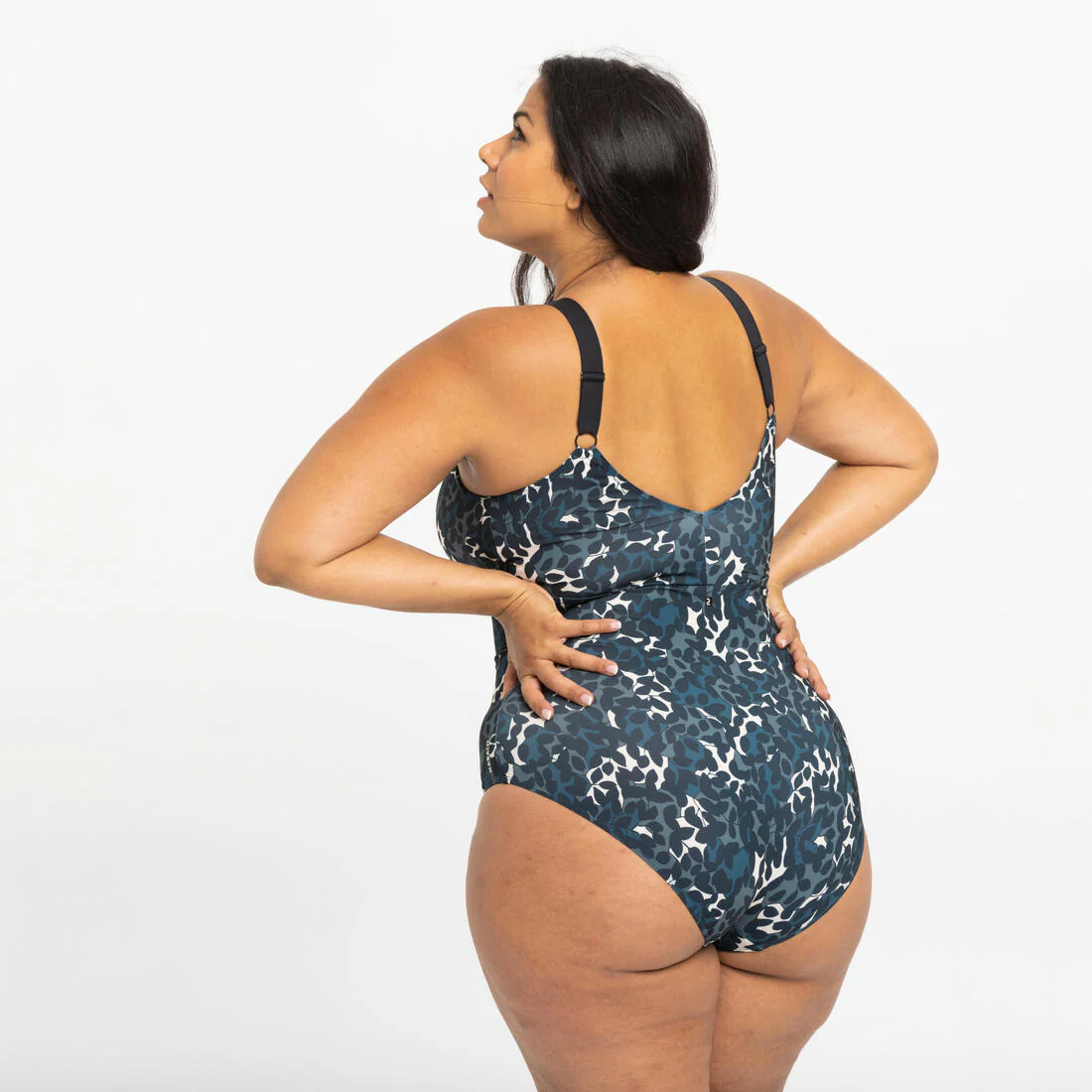 Traje de baño deportivo mujer azul jaspeado - Romi Missy - Image 3