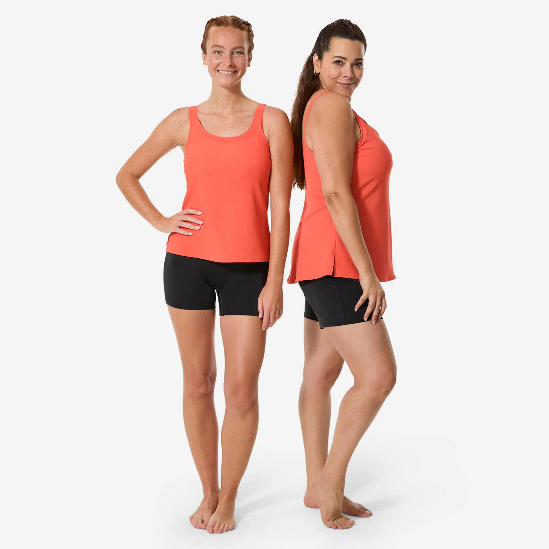 Traje de baño deportivo mujer negro azul Tankini - Shorty Heva - Image 5