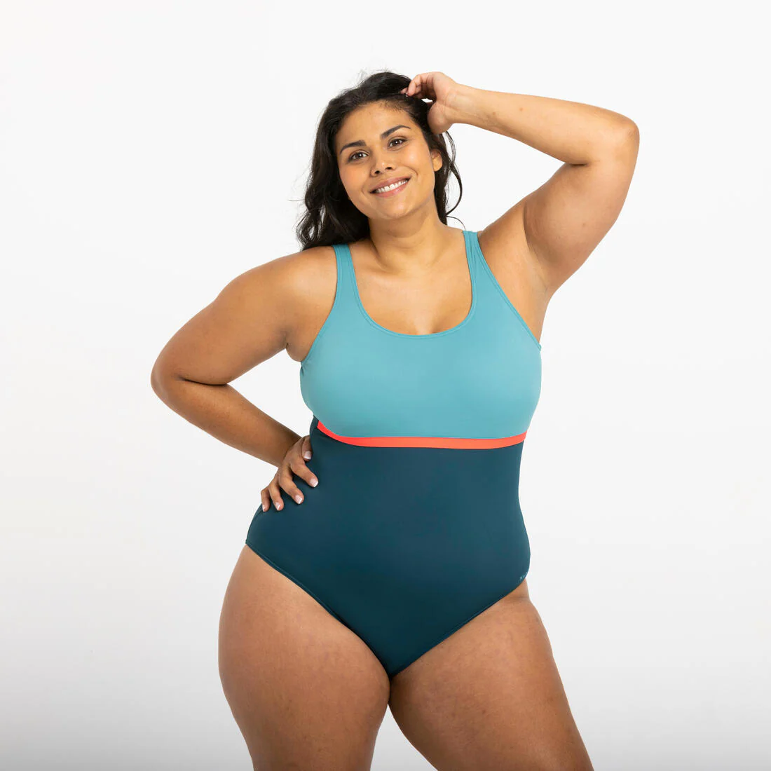 Traje de baño deportivo mujer negro rosado - Image 10