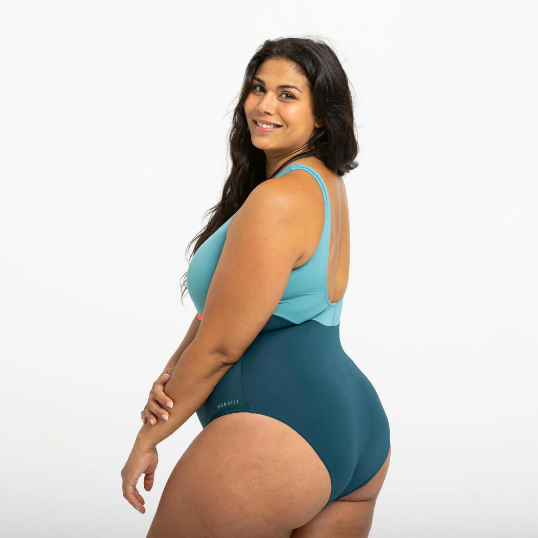 Traje de baño deportivo mujer negro rosado - Image 12