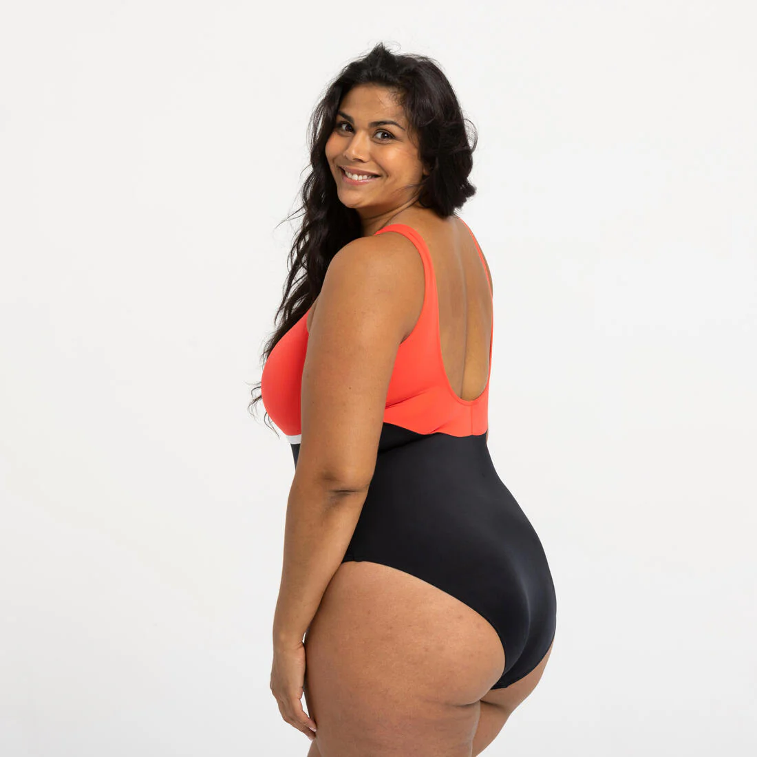 Traje de baño deportivo mujer negro rosado - Image 13