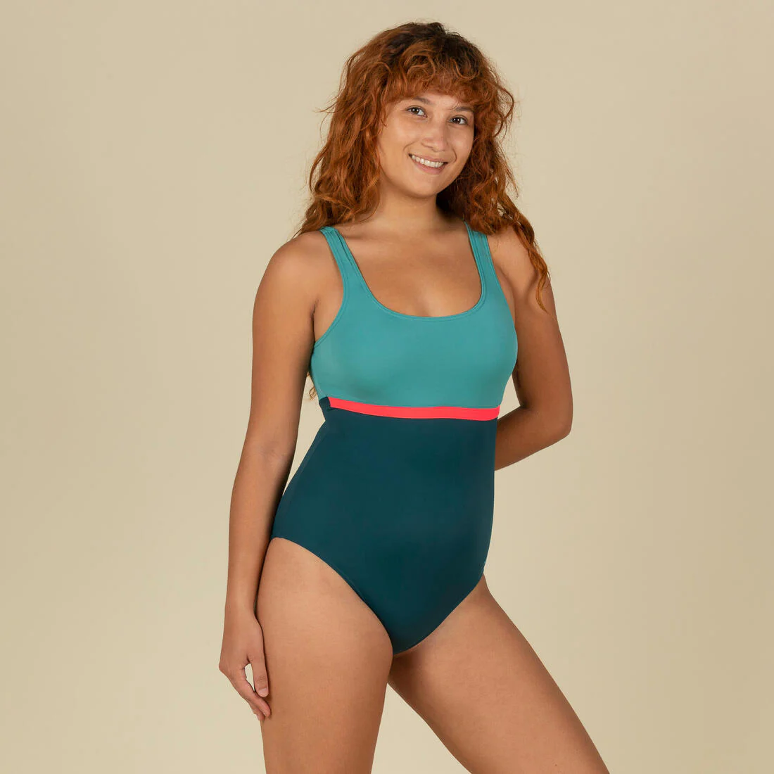 Traje de baño deportivo mujer negro rosado - Image 5