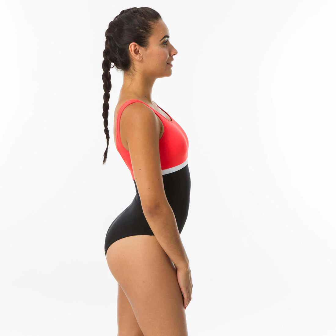 Traje de baño deportivo mujer negro rosado - Image 6