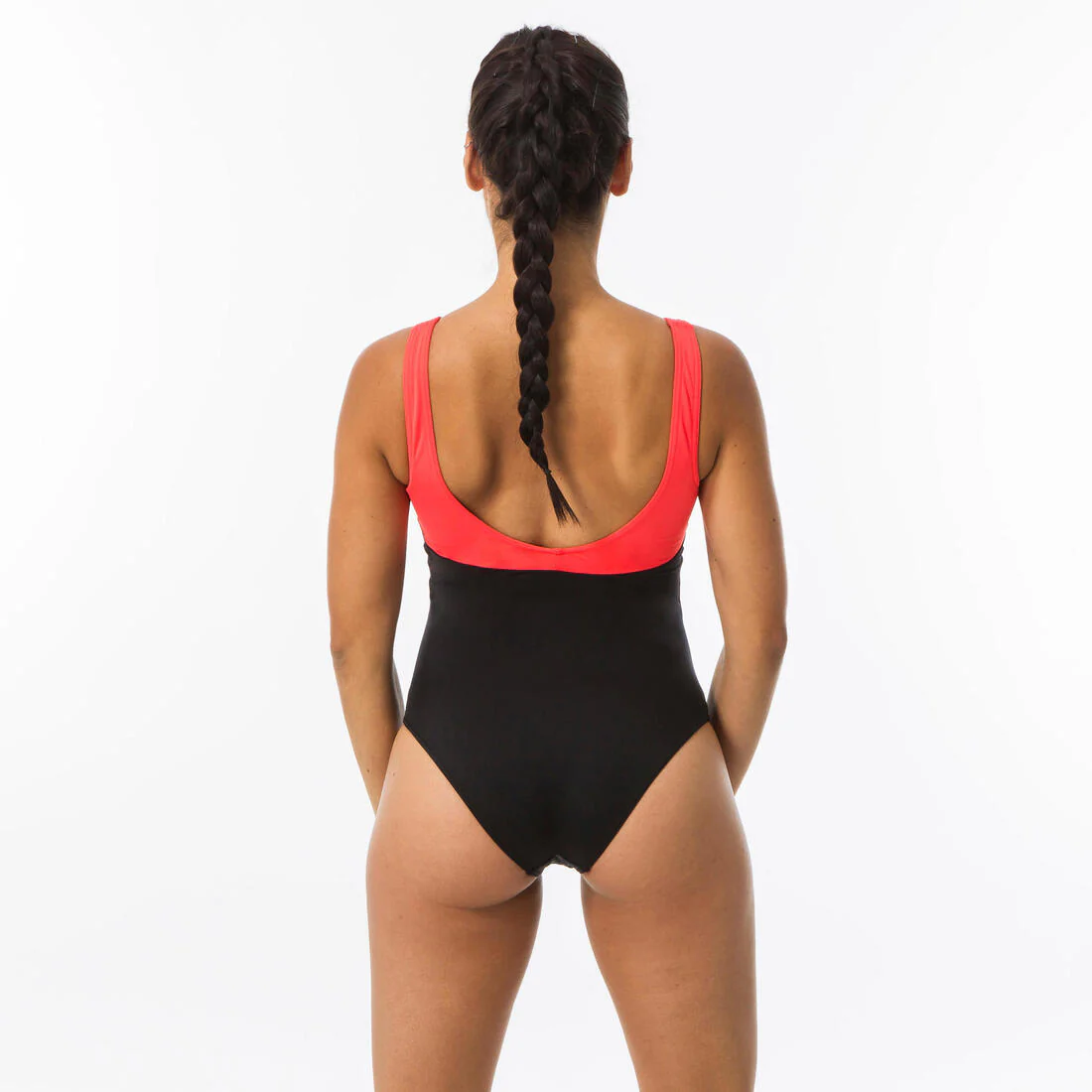 Traje de baño deportivo mujer negro rosado - Image 7