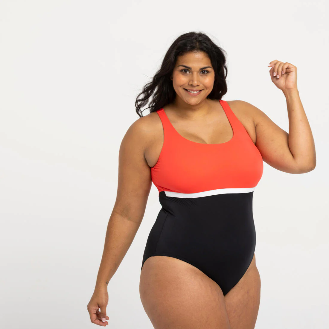 Traje de baño deportivo mujer negro rosado - Image 9