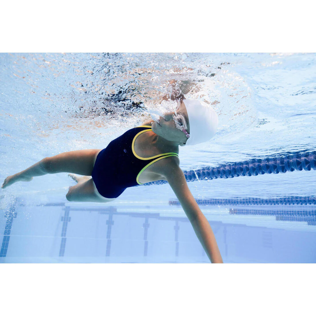 Traje de baño deportivo niña azul verde 1 pieza - Olga - Image 13
