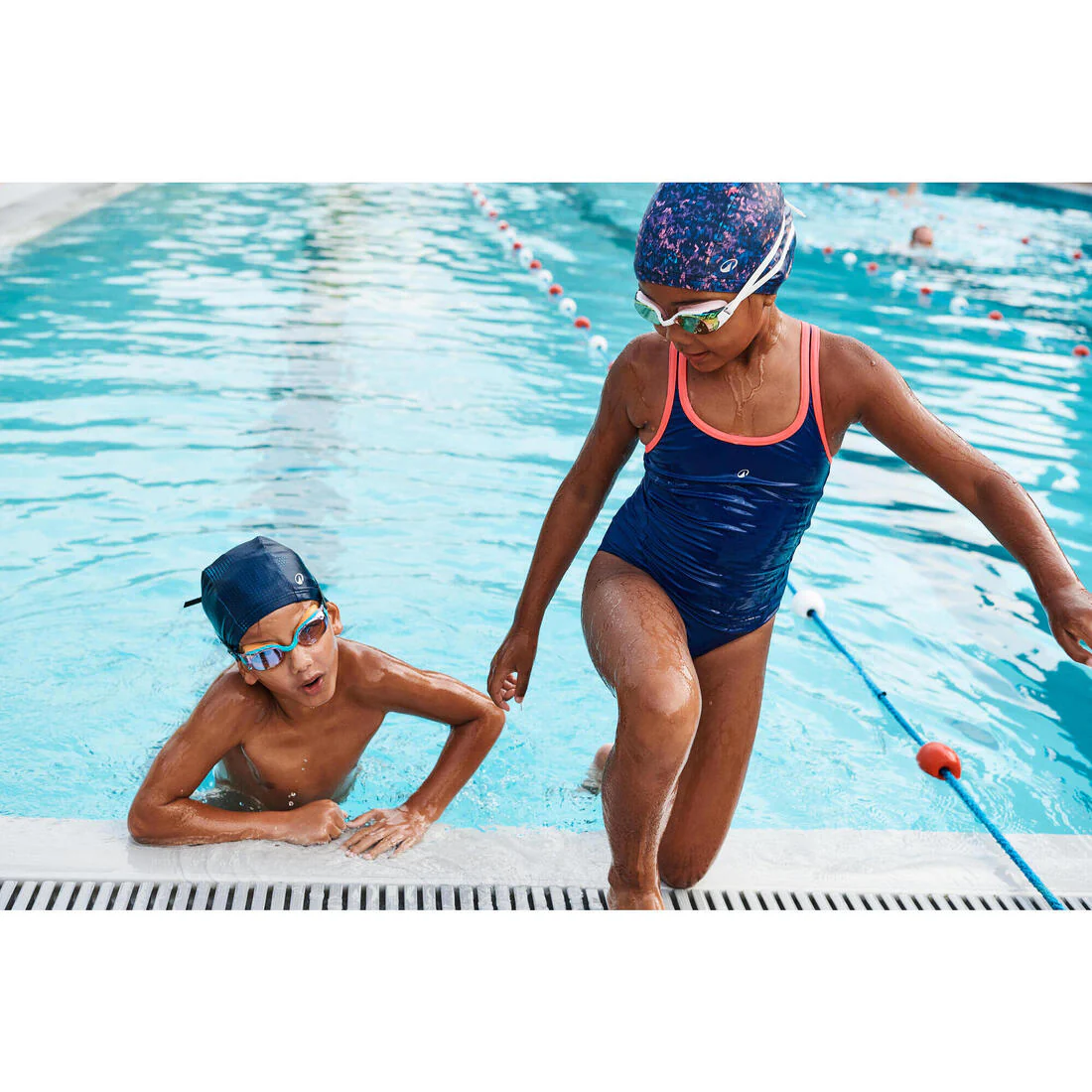 Traje de baño deportivo niña azul verde 1 pieza - Olga - Image 19