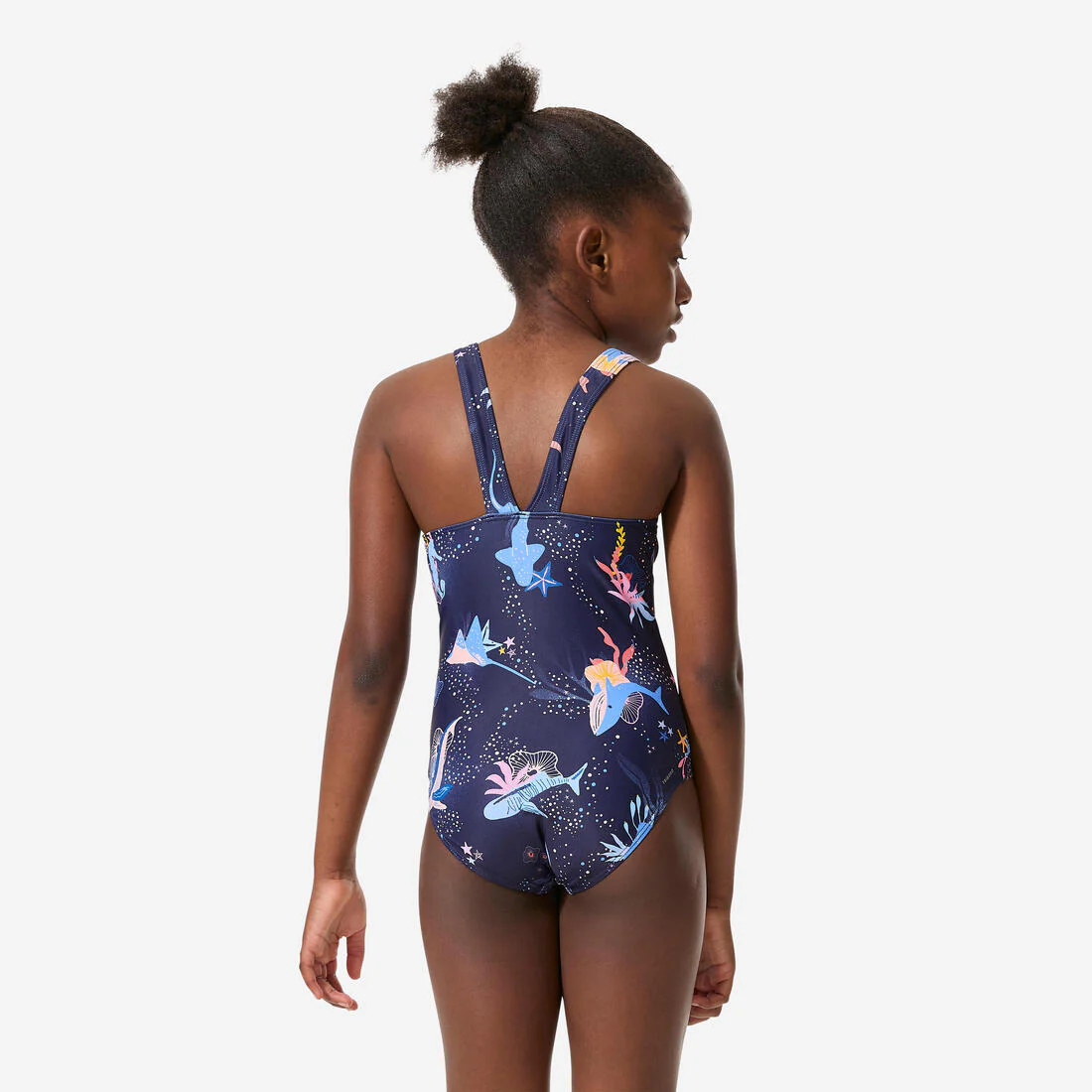 Traje de baño deportivo niña verde floreado 1 pieza - Caqui pantaï - Image 6