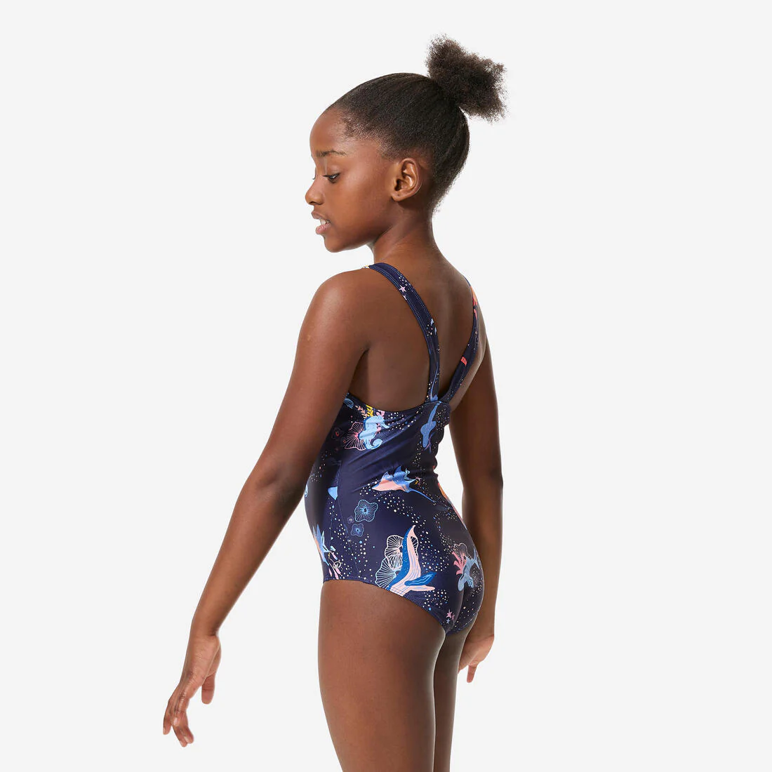 Traje de baño deportivo niña verde floreado 1 pieza - Caqui pantaï - Image 7