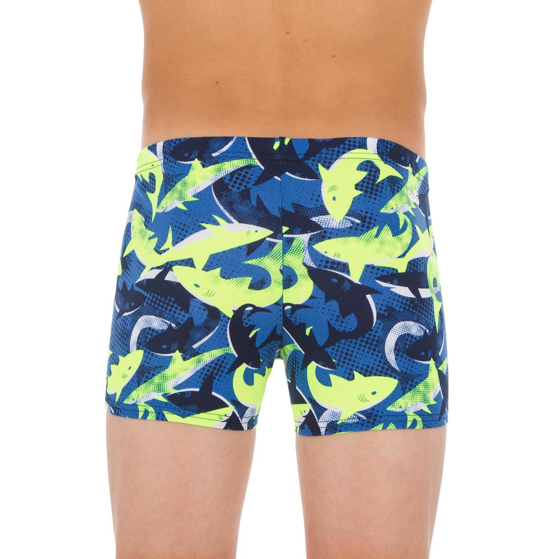 Traje de baño deportivo niño bóxer azul amarillo - Fitib - Image 6