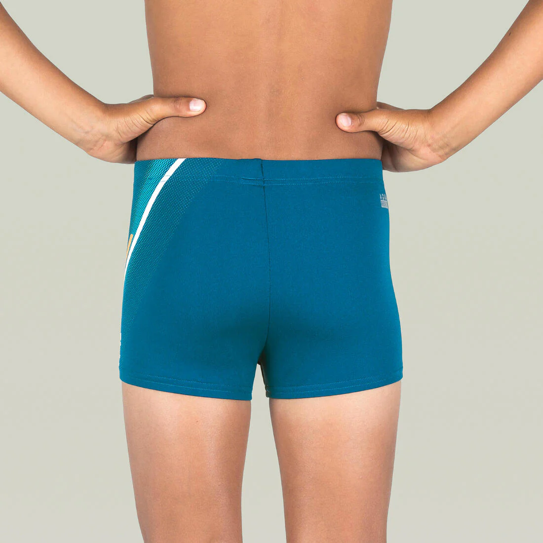 Traje de baño deportivo niño bóxer azul amarillo - Fitib - Image 7