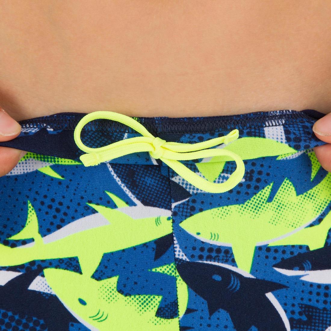 Traje de baño deportivo niño bóxer azul amarillo - Fitib - Image 8