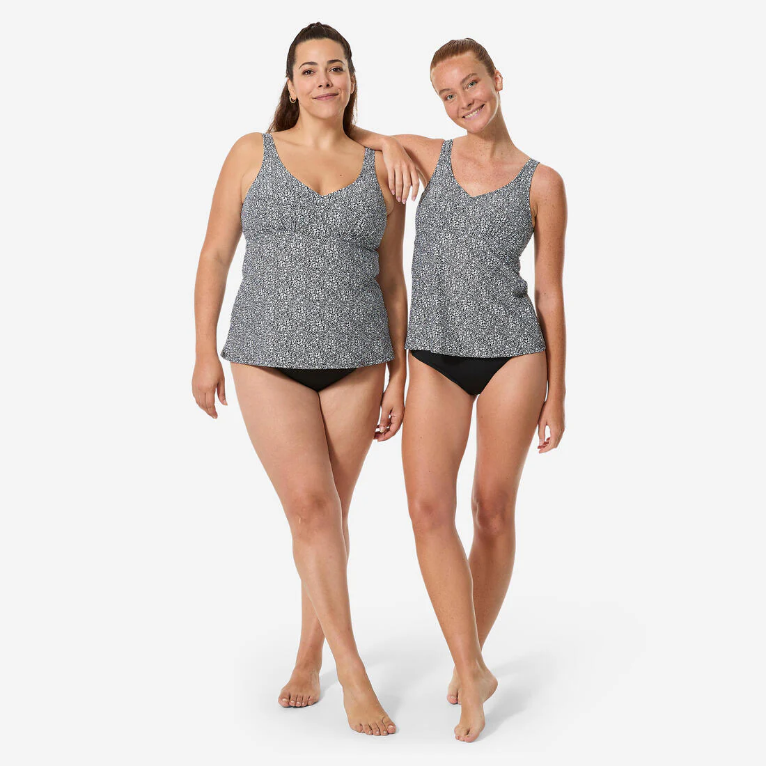 Traje de baño waterpolo mujer negro blanco Tankini - Lily Boo - Image 4