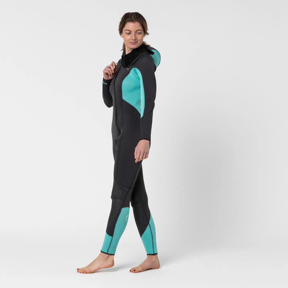 Traje de buceo mujer 5mm negro azul - SCD500 - Image 3