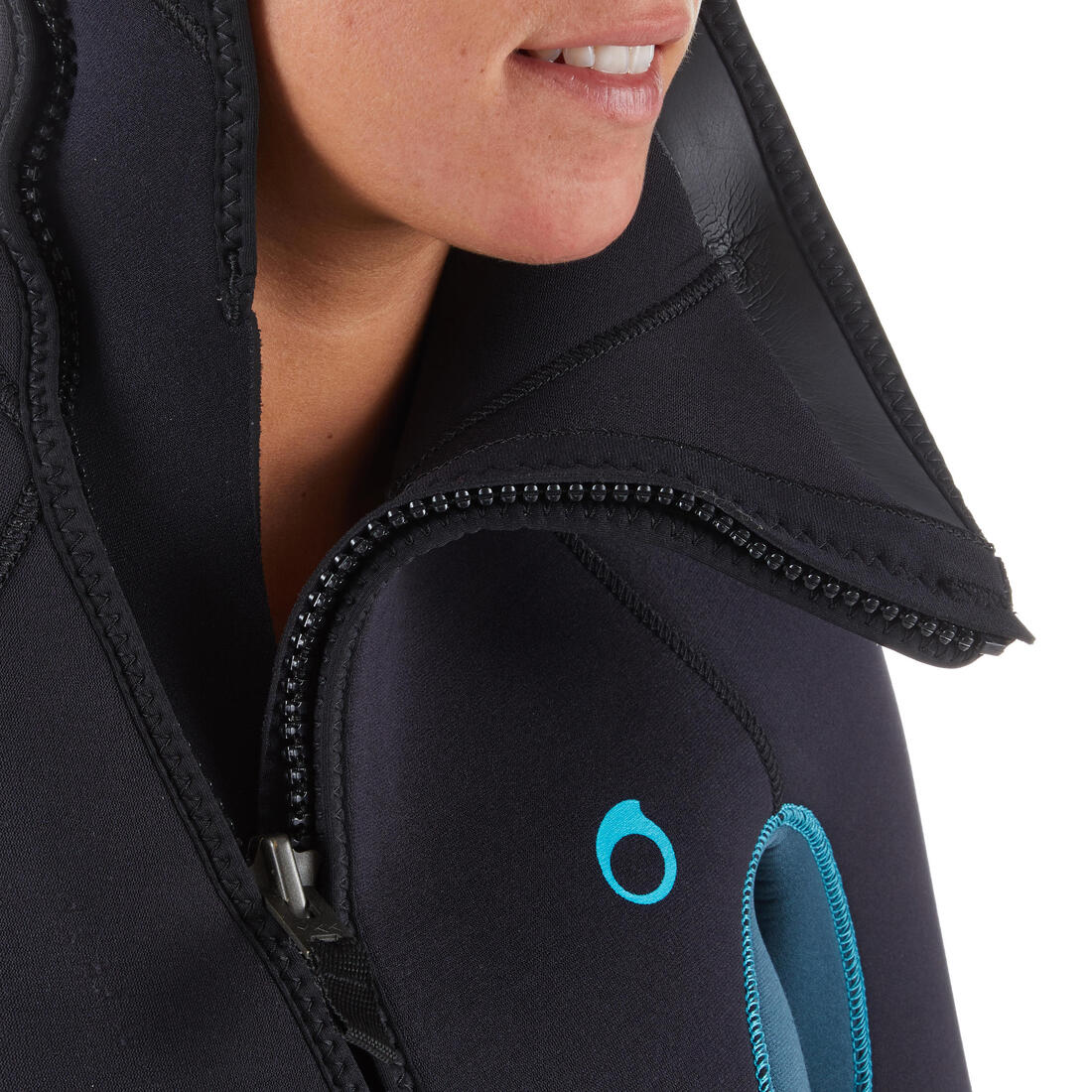 Traje de buceo mujer 7,5mm negro azul - SCD100 - Image 3