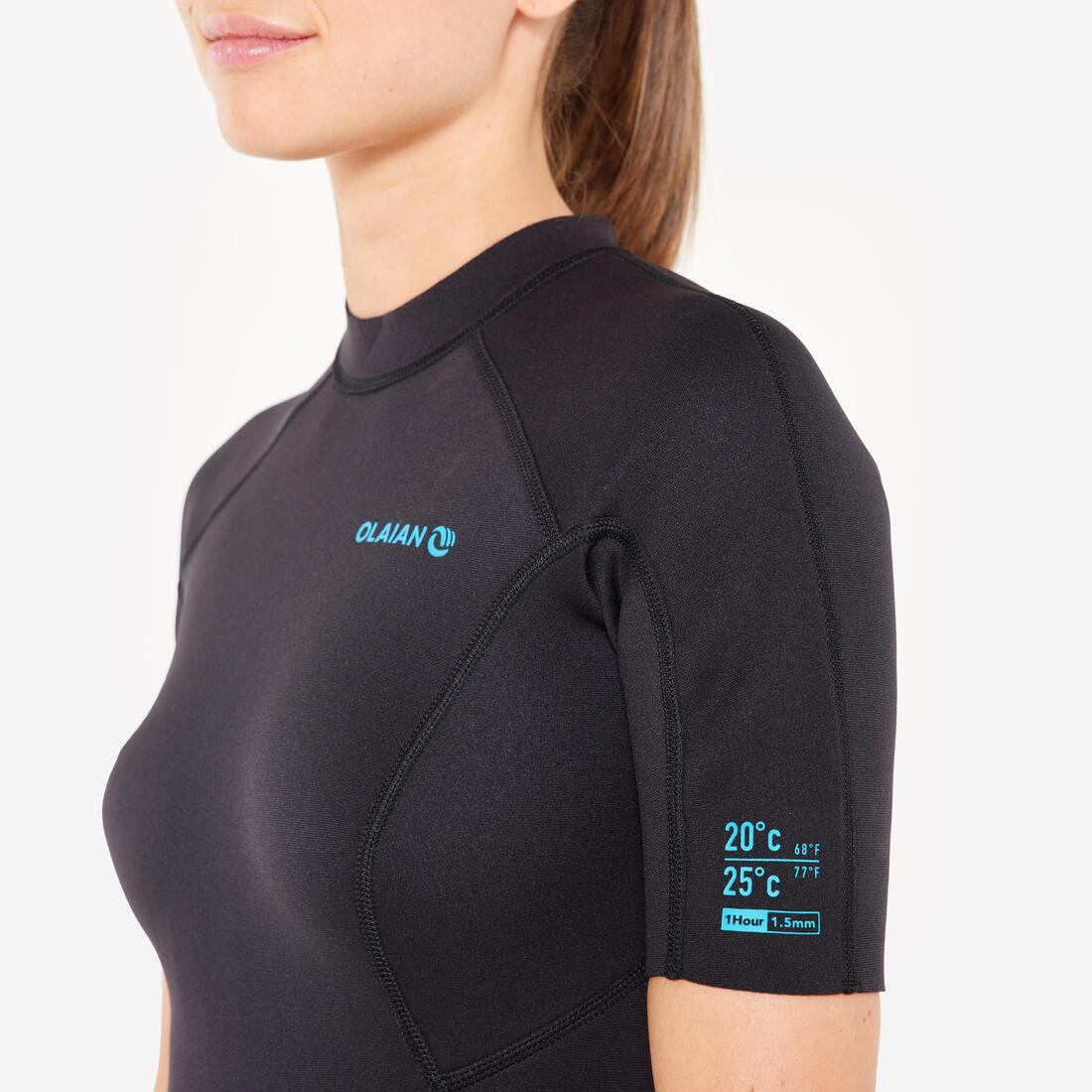 Traje de surf corto mujer 1,5mm negro - Image 3
