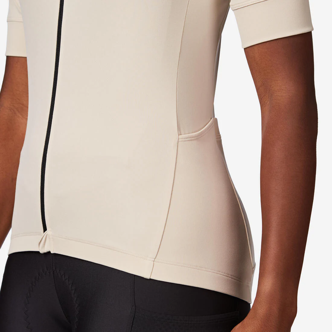 TRICOTA CICLISMO RUTA MUJER DISCOVER  MANGA CORTA BEIGE - Image 4