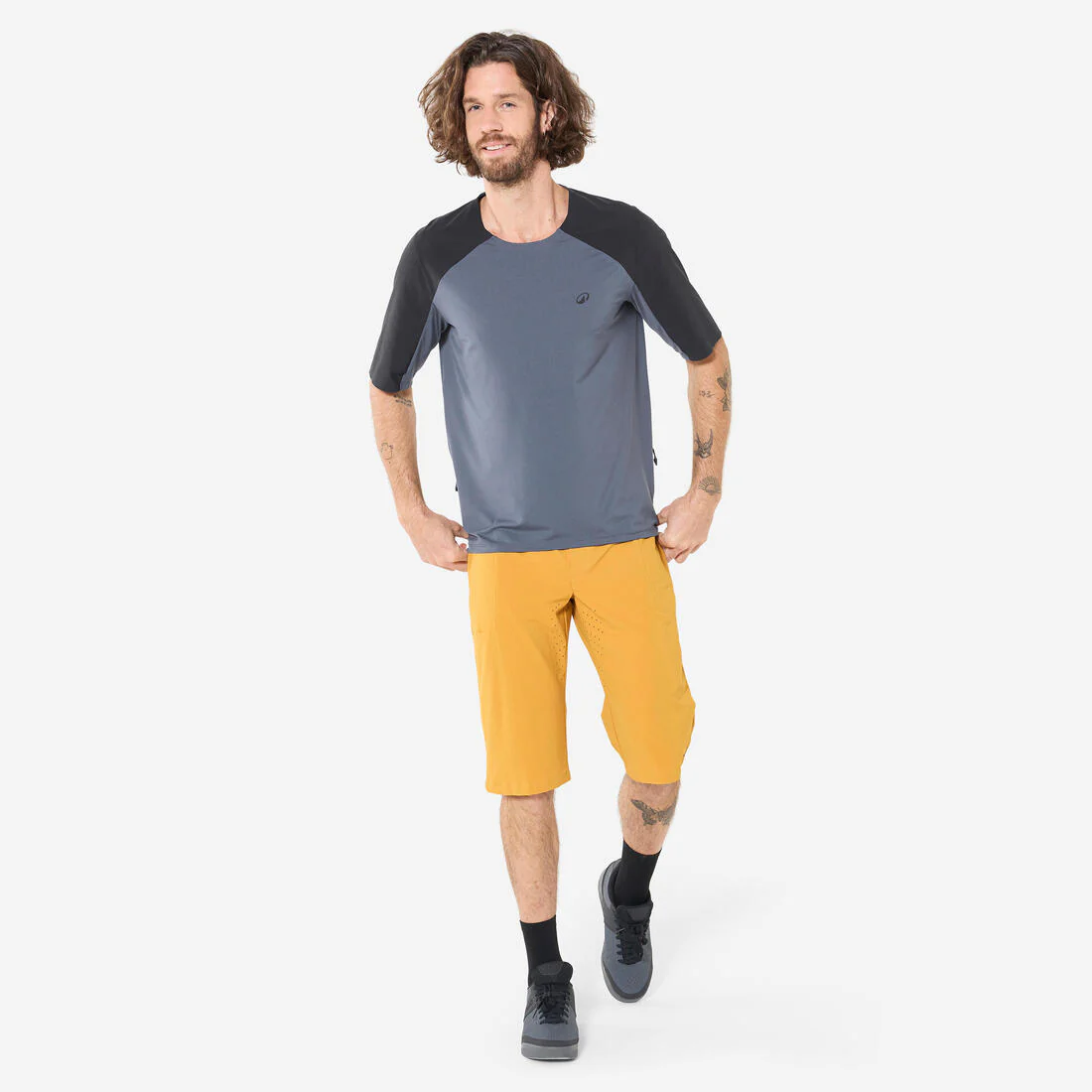 TRICOTA CICLISMO MTB HOMBRE CARGO MANGA CORTA CAFÉ - Image 4
