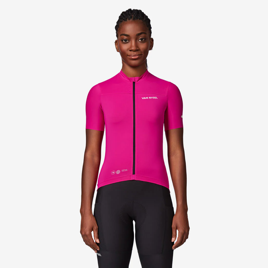 TRICOTA CICLISMO RUTA MUJER EDR 2 - CORTE AJUSTADO CELESTE - Image 3