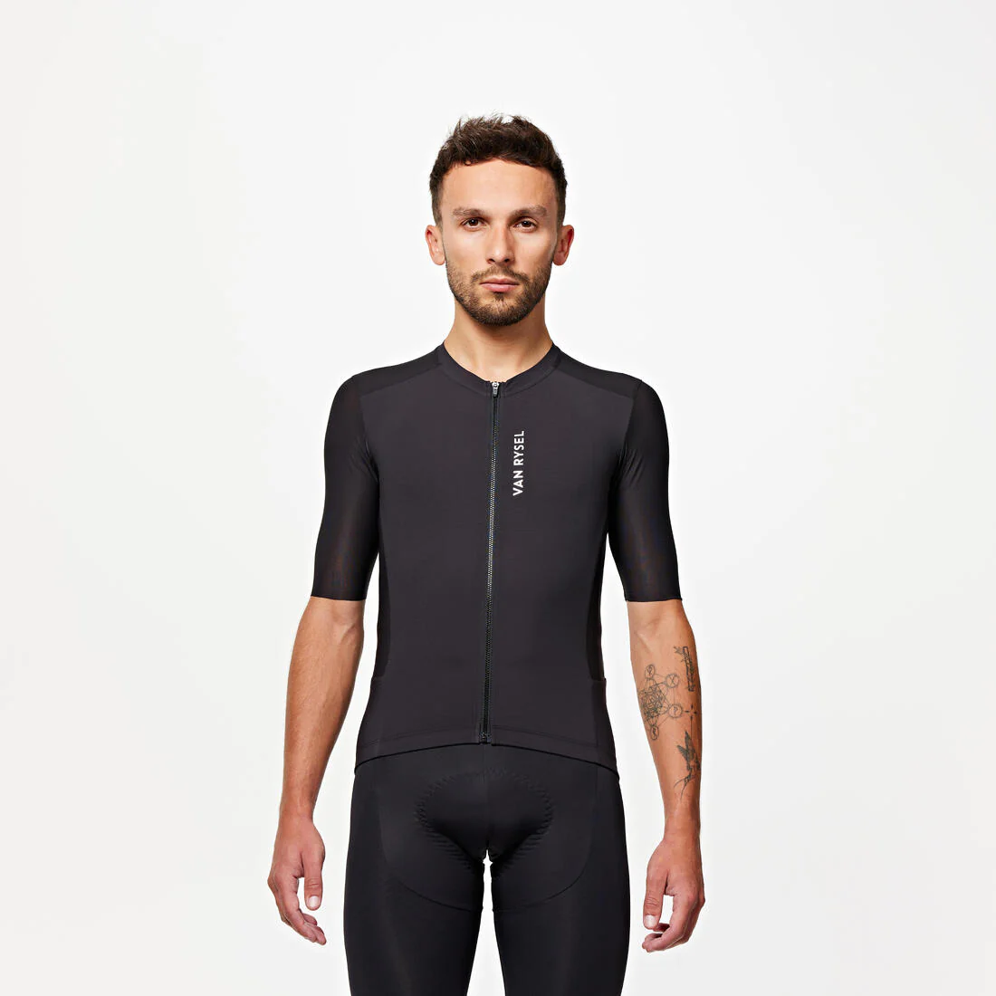 TRICOTA CICLISMO RUTA UNISEX RACER 2 ADULTO MANGA CORTA VERANO NEGRA - Image 6