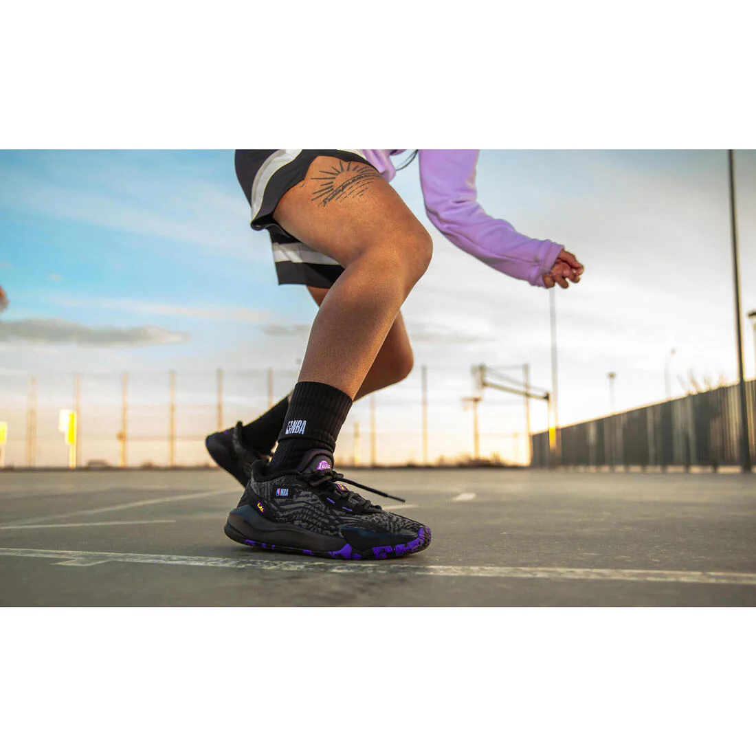 ZAPATILLAS DE BÁSQUETBOL NBA LAKERS ADULTO FAST 900 LOW-1 NEGRO - Image 7