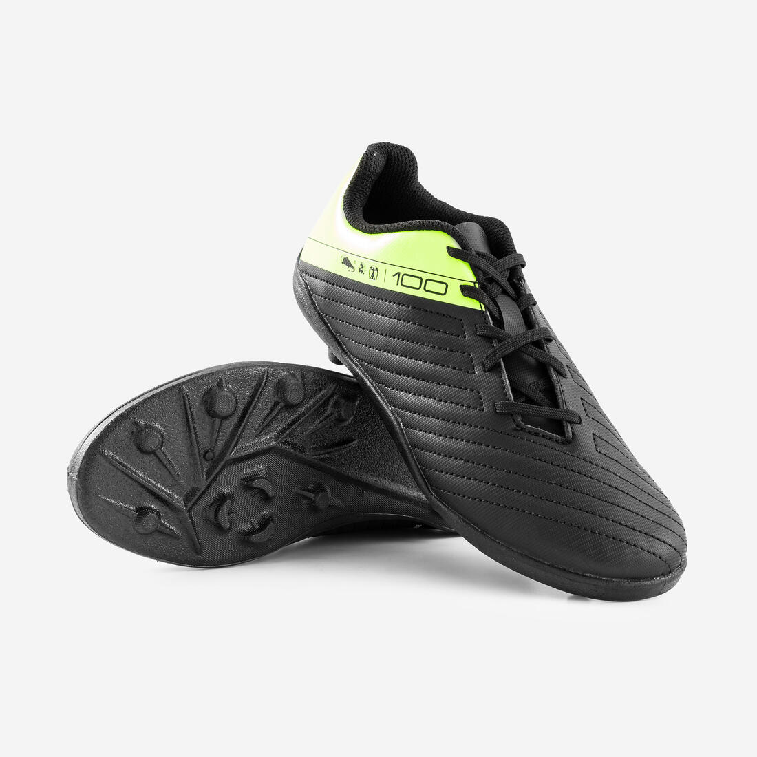 ZAPATILLAS FÚTBOL NIÑOS 100 FG NEGRO AMARILLO - Image 8