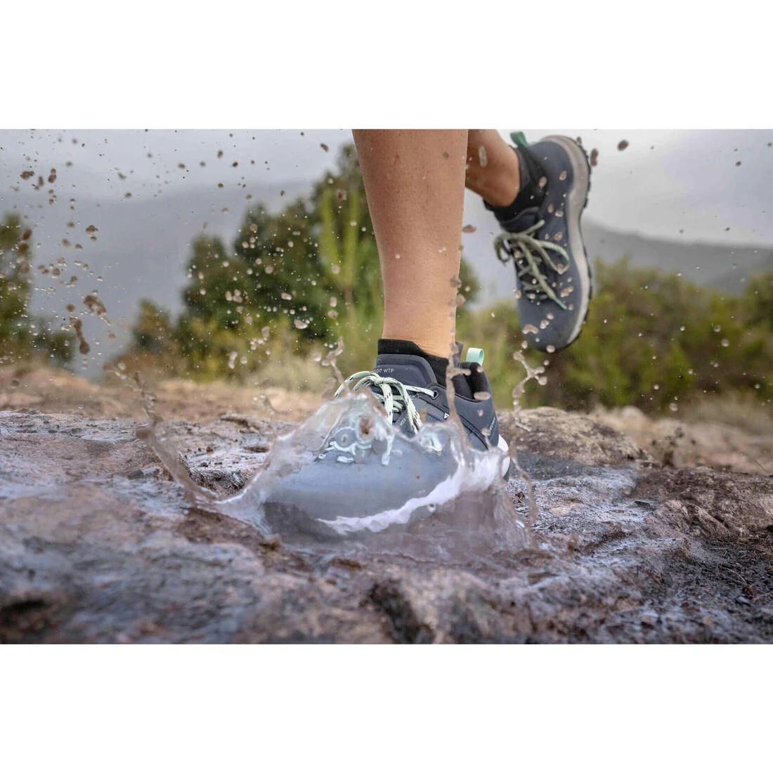 Zapatillas impermeables de senderismo montaña - MH500 azul - Mujer - Image 11