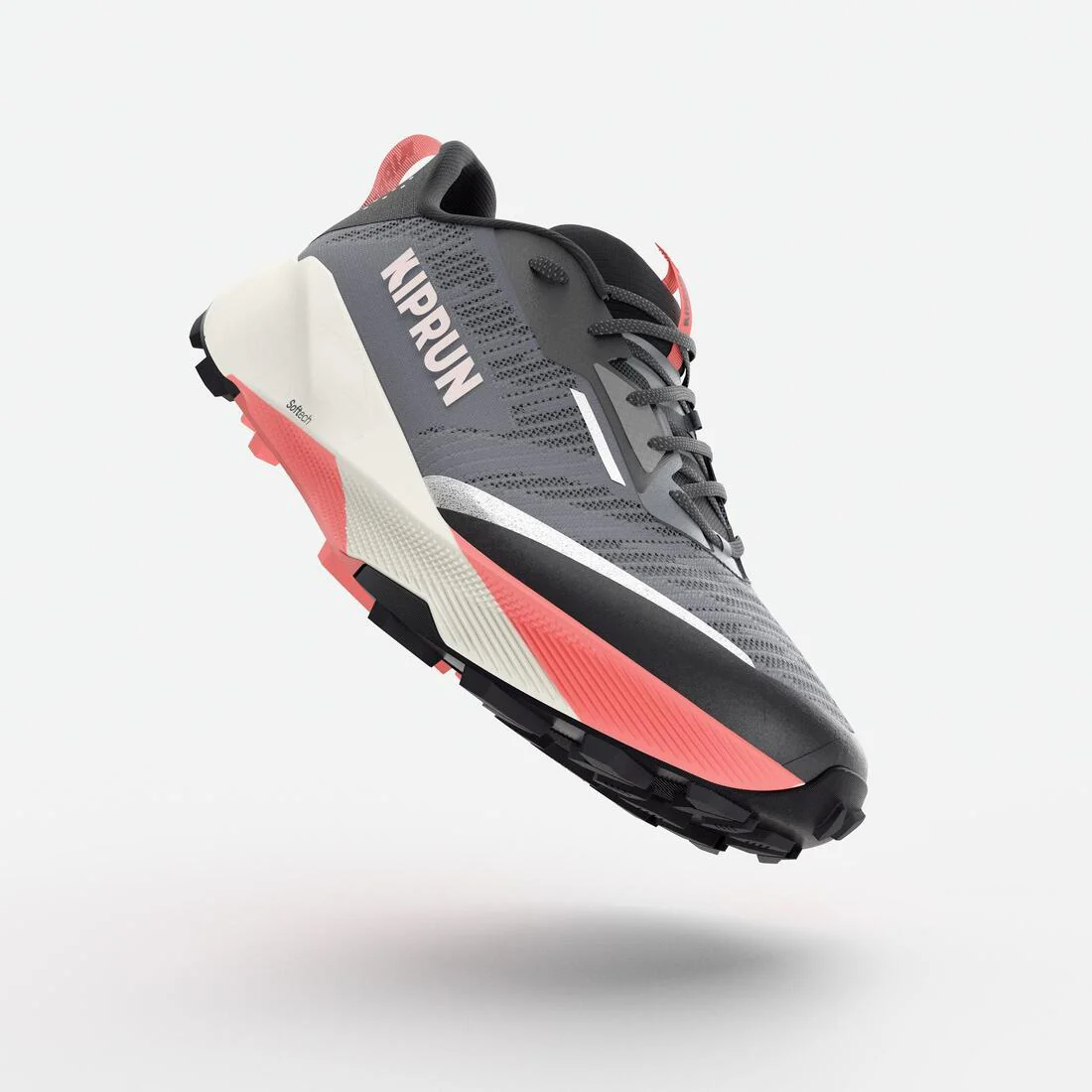Zapatillas trail running mujer, Kiprun Kipsummit gris y coral - Image 2